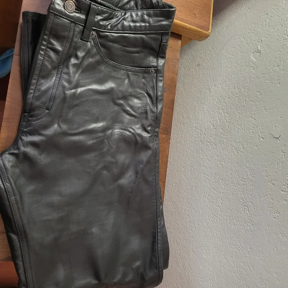 Vintage Gap Leather Boot Fit Black 31x30 Y2k